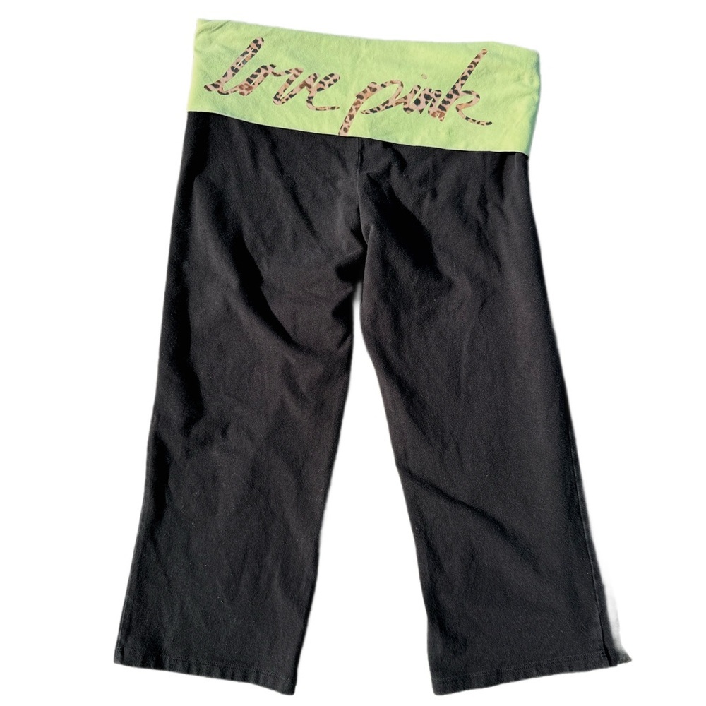 Victoria's Secret fold over Bottoms Green Black animal print